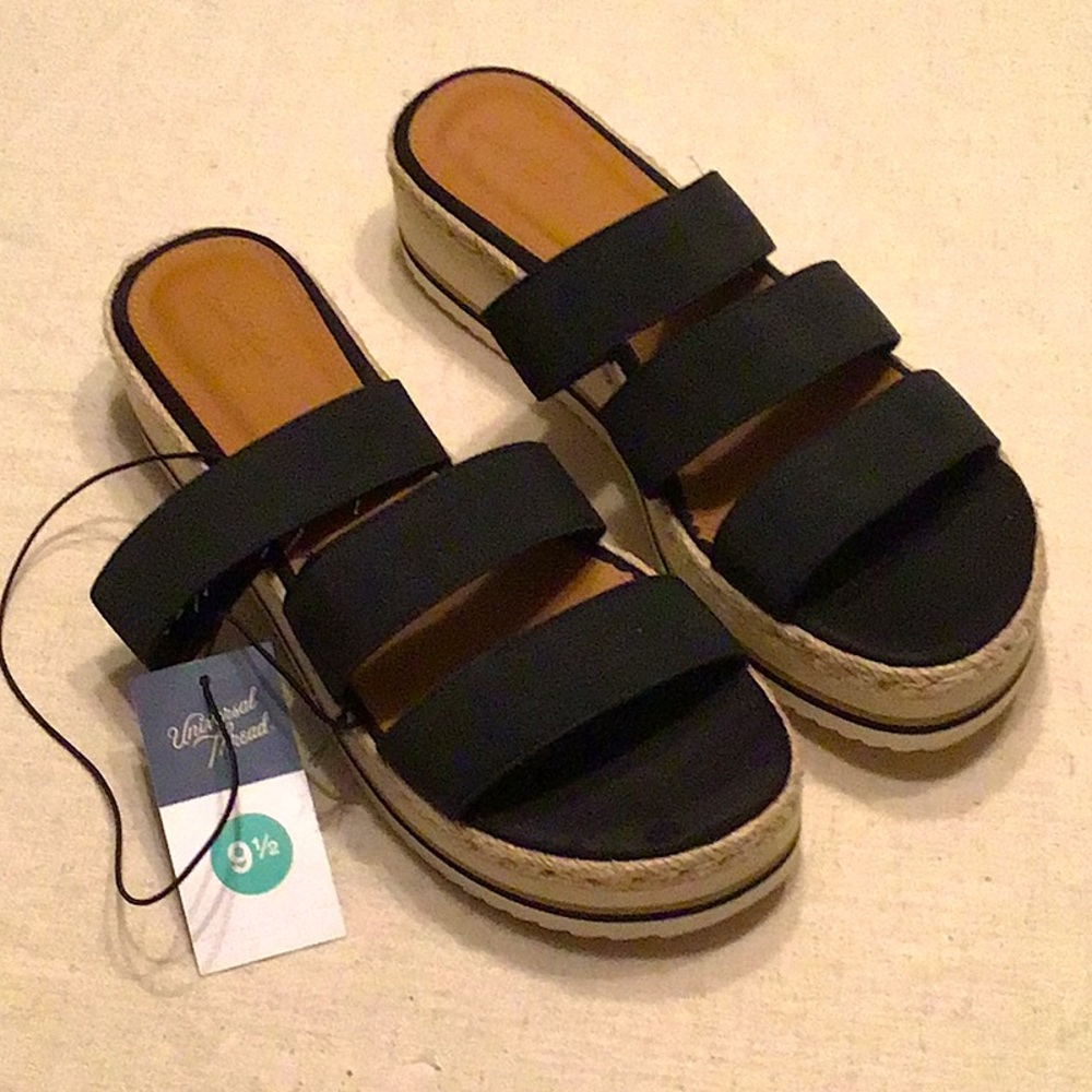 Universal Thread Florence Sporty Platform Black Sandle, NEW W/ TAGS!!